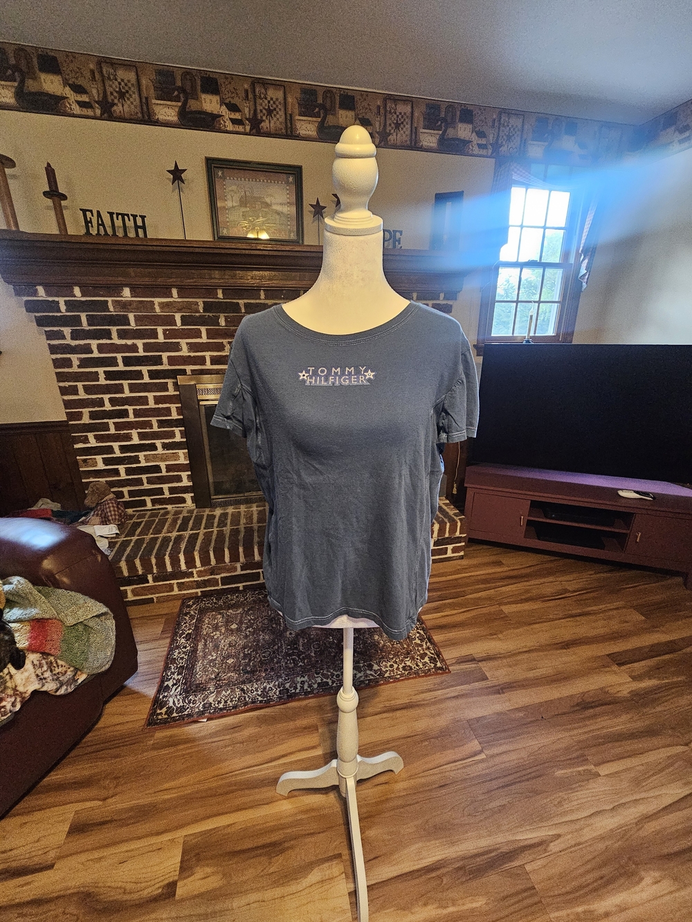 Tommy Hilfiger Slate Blue Logo Crewneck Tee